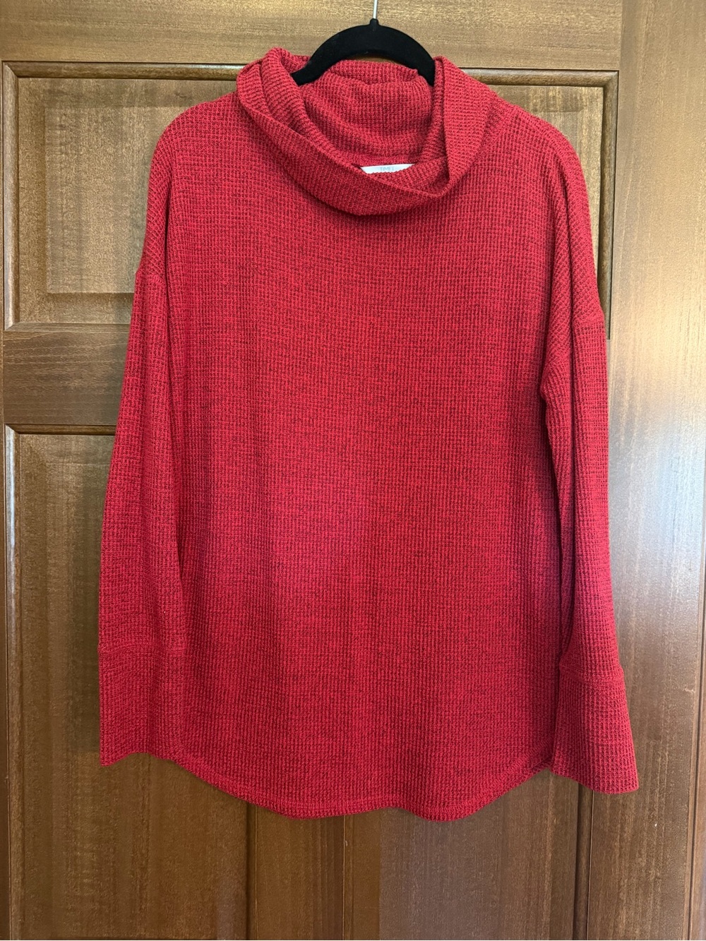 Cozy Red Cowl Neck Women's Sweater
